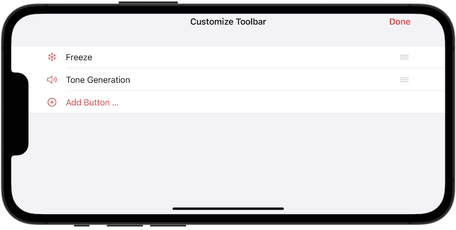 Customizing the toolbar on the iPhone