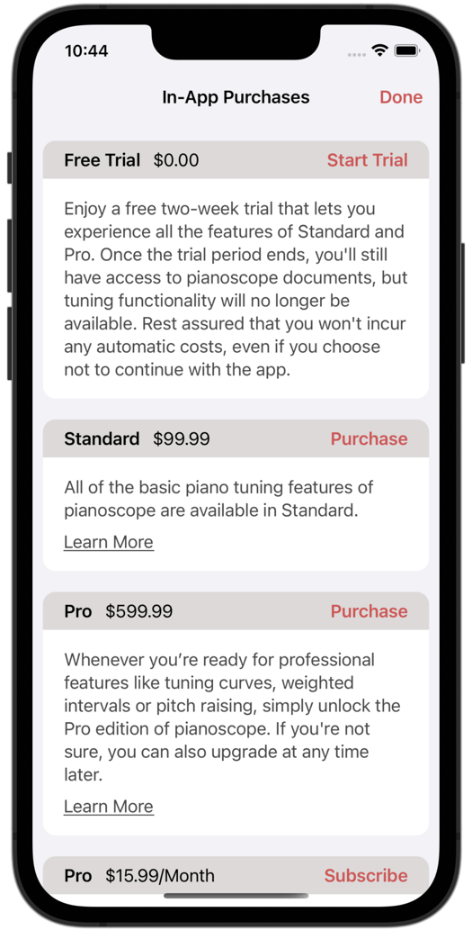 In-app purchases