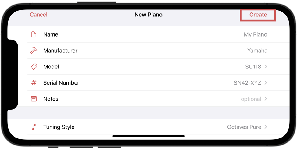 Finalizing the settings and creating the document