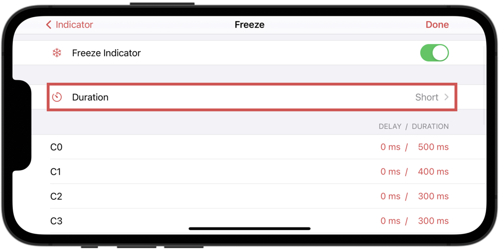 Switching Freeze Durations