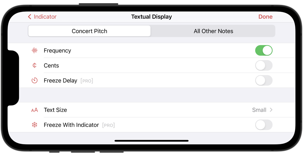 Settings for textual display
