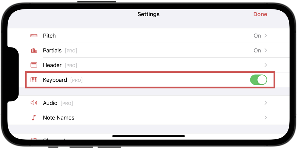 Keyboard settings