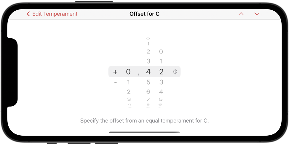 Setting a temperament offset