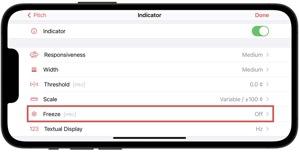 Activate Indicator Freeze