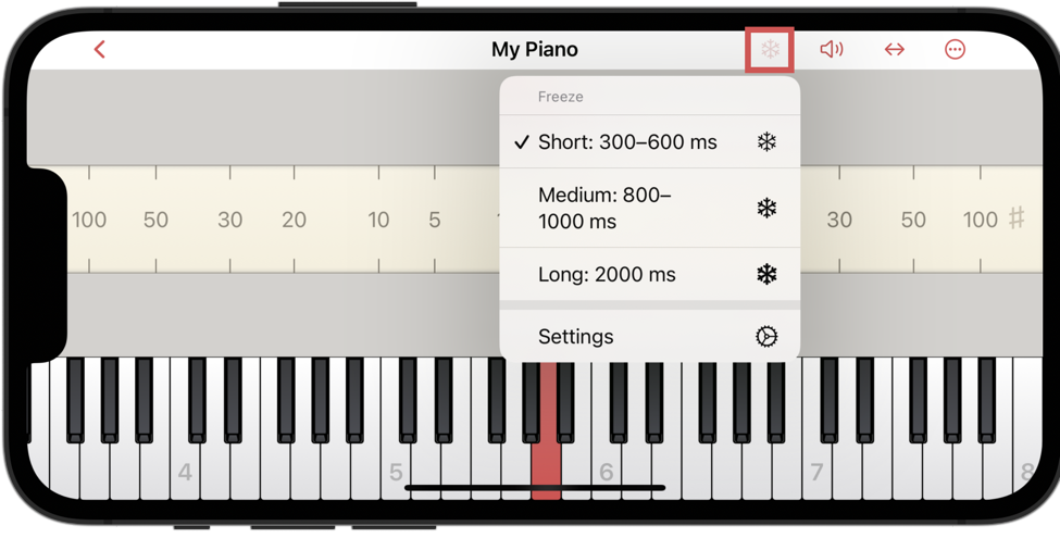 Choosing The Freeze Duration Via The Main Toolbar