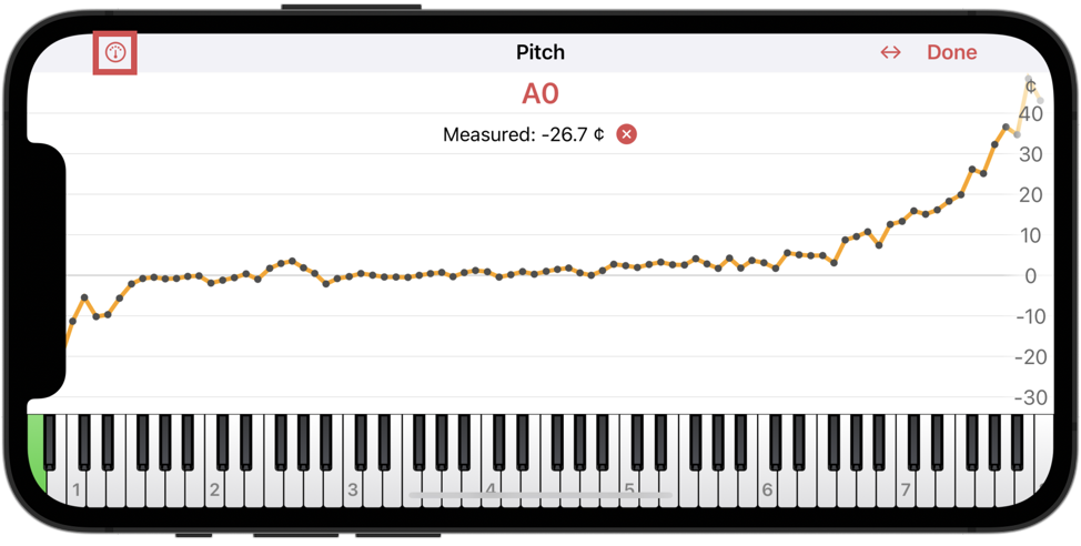 Editing the recording of a static tuning